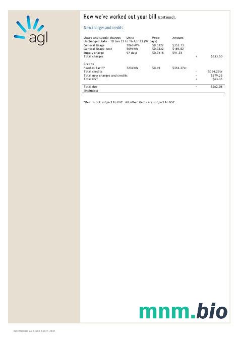Australia AGL elektryczność account energy rachunek za media formaty Word i PDF
